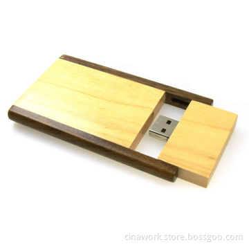 Wooden Swivel Card USB Flash Pen Drive Data Memory Stick